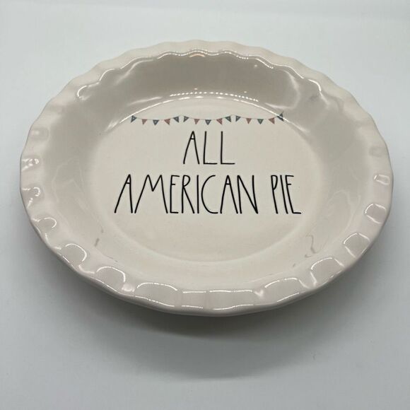 Rae Dunn All American Pie Ceramic Pie Plate - Picture 4 of 4